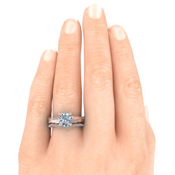 Rose Gold Matching Diamond Wedding Band #GTJ1146-round-r-band - Image 3