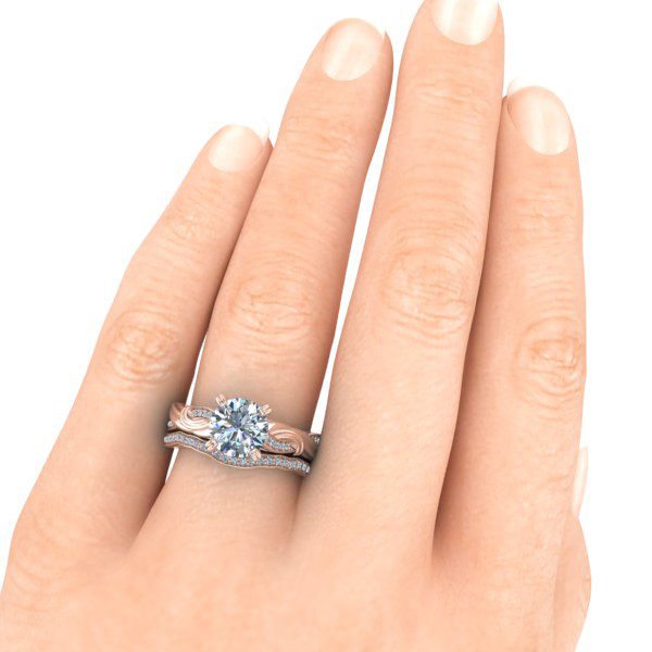 Rose Gold Matching Diamond Wedding Band #GTJ1146-round-r-band - Image 4