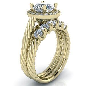 Alternative view of Custom Matching 5 or 7 Stone Ring #GTJ3858-wb-v2