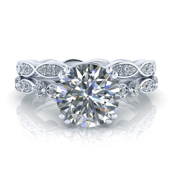 Custom Matching Diamond Wedding Band #GTJ3859-wb-v3 - Image 6