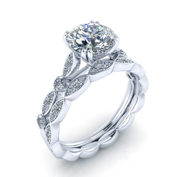 Custom Matching Diamond Wedding Band #GTJ3859-wb-v3 - Image 7