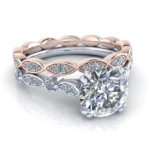 Image - Custom Roes Gold Diamond Wedding Band #GTJ3859-wb