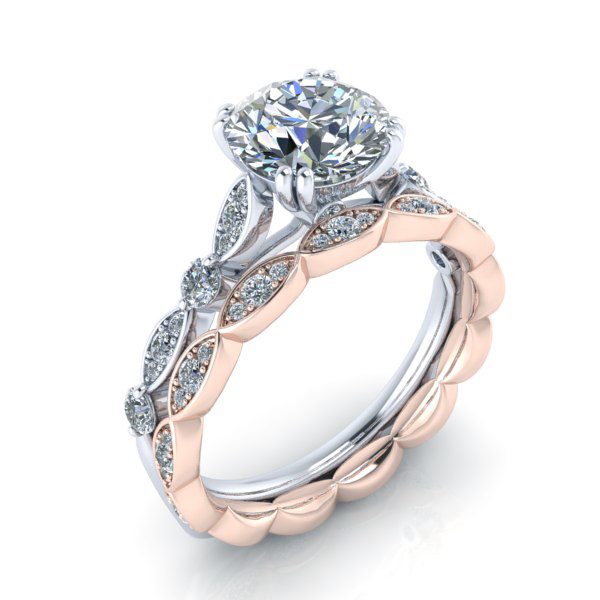 Custom Matching Diamond Wedding Band #GTJ3859-wb-v3 - Image 2