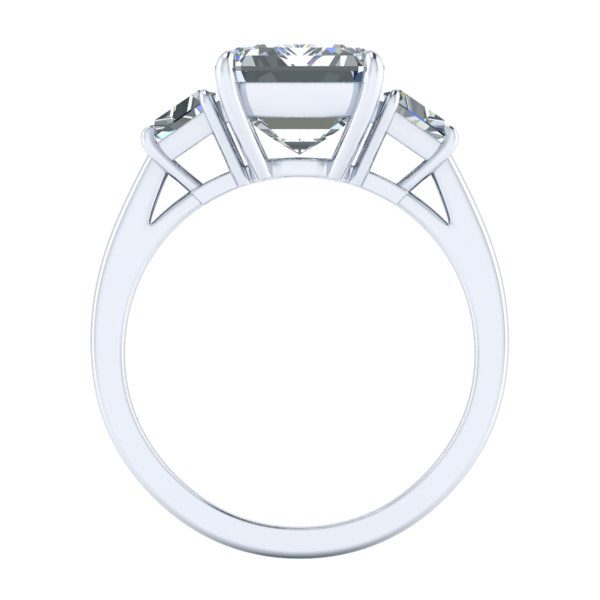 Custom Emerald Cut Moissanite Ring #GTJ3861-emerald-fo-w - Image 4