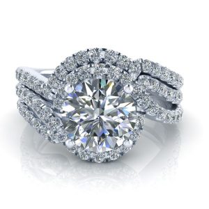 Image - Matching Contour Diamond Wedding Band #GTJ3796-set-w-1