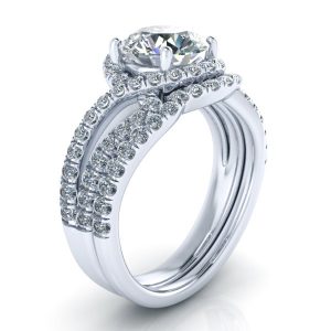 Alternative view of Matching Diamond Wedding Band #GTJ3796-round-w-wb