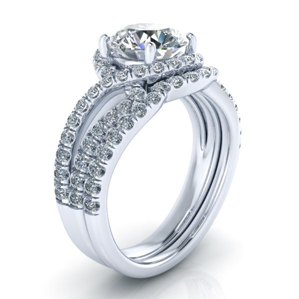 Matching Diamond Wedding Band #GTJ3796-round-w-wb - Image 2