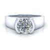 Image - Half Bezel Moissanite Solitaire Ring #GTJ3863-w-1
