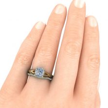 GTJ1137 cushion y Diamond Wedding Band hand 2 | Gerry The Jeweler
