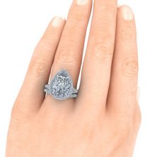 GTJ3698 set pear w 11x8mm hand 2 | Gerry The Jeweler
