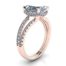 Alternative view of Custom Engagement Ring Set #GTJ3875-emerald-fo-r