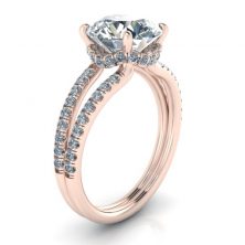 Alternative view of Custom Engagement Ring Set #GTJ3875-round-fo-r