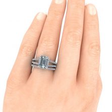 GTJ3875 set emerald r 9x7mm hand 2 | Gerry The Jeweler