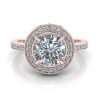 Image - Rose Gold Vintage Halo Moissanite Ring - GTJ3876-round-fo-r