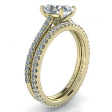 Alternative view of Yellow Gold Wedding Set #GTJ3786-oval-fo-y-set