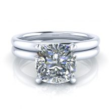 Image - Matching Plain Wedding Band #GTJ3814-set-cushion-w-6mm-1