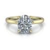Yellow Gold Oval Moissanite Solitaire Ring #GTJ3880-oval-fo-y Image - Yellow Gold Oval Moissanite Solitaire Ring #GTJ3880-oval-fo-y