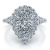 Image - Pear Shaped Moissanite Halo Ring #GTJ3881-pear-fo-w