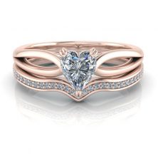 Image - Custom Rose Gold Diamond Band #gtj1183-heart-dwb1-r