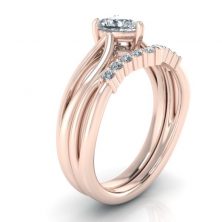 Alternative view of Rose Gold Diamond Wedding Ring #GTJ1183-heart-dwb2-r