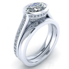 Alternative view of White Gold Wedding Band #GTJ1100-oval-w-pwb