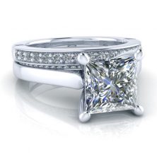Alternative view of Platinum Diamond Wedding Band #GTJ1099-square-w-dwb