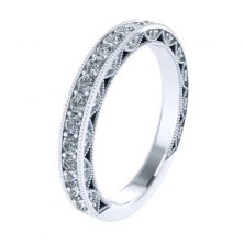 Alternative view of Vintage Diamond Wedding Band #GTJ3808-w-dwb