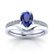 Alternative view of Pear Shaped Sapphire Bridal Set #GTJ3898-pear-w-set-v3