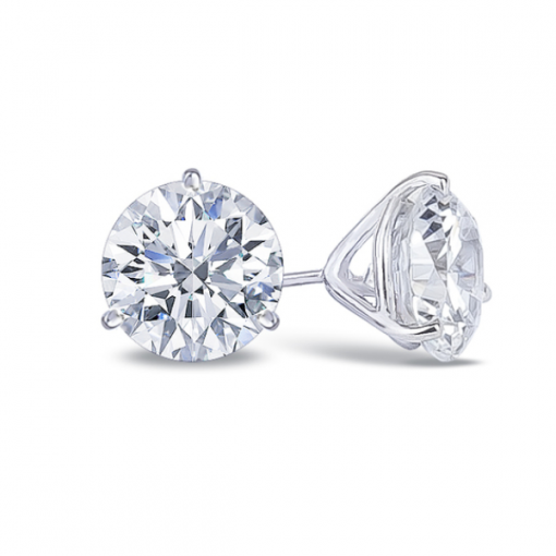 Image - Round Cut Moissanite Martini Stud Earrings #GTJ8001-round-fo-w