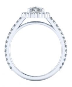Pear Shaped Halo Moissanite Ring #GTJ3913-pear-fo-w-v2 - Image 3