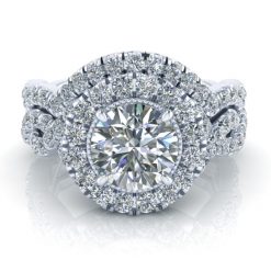 Alternative view of Matching Diamond Wedding Band #GTJ3701-round-w-dwb