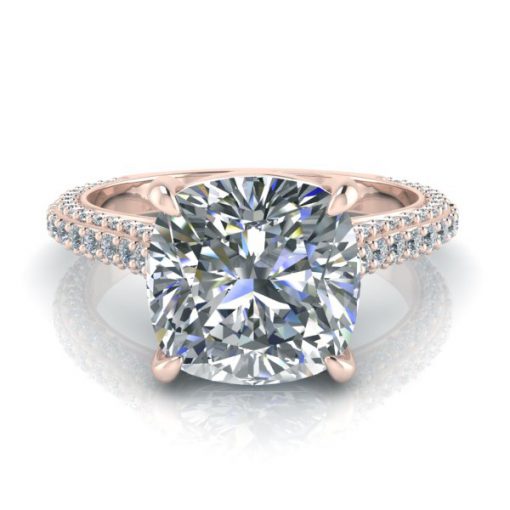 Image - 2 Carat Cushion Cut Pavé Moissanite RingGTJ3911-cushion-r-7.5mm-1
