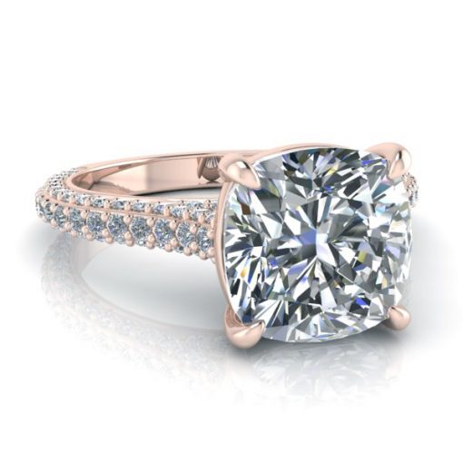Cushion Cut Moissanite Engagement Ring #GTJ3911-cushion-fo-w - Image 2