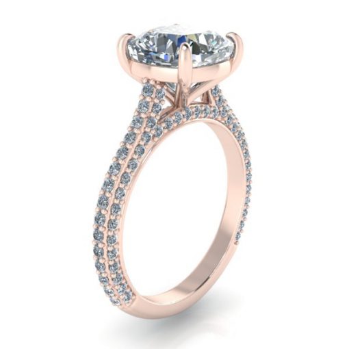 Cushion Cut Moissanite Engagement Ring #GTJ3911-cushion-fo-w - Image 3