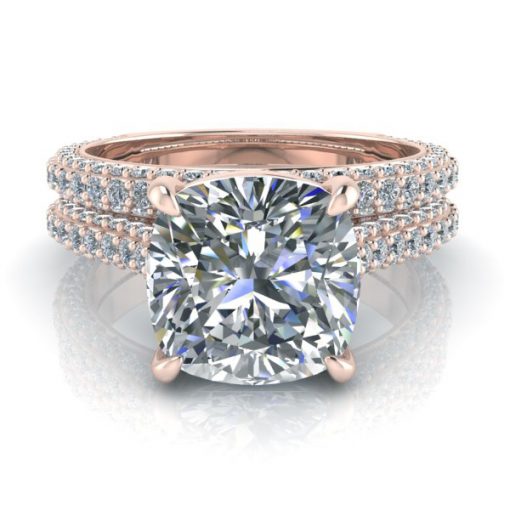 Cushion Cut Moissanite Engagement Ring #GTJ3911-cushion-fo-w - Image 7