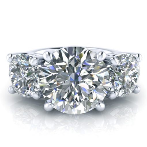 Image - 5 Carat Three Stone Moissanite Ring #GTJ953-round-w-9.5mm