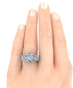 4.60 Carat Three Stone Moissanite Ring #GTJ953-round-fo-w-9.0mm | Gerry The Jeweler 4.60 Carat Three Stone Moissanite Ring #GTJ953-round-fo-w-9.0mm - Image 5
