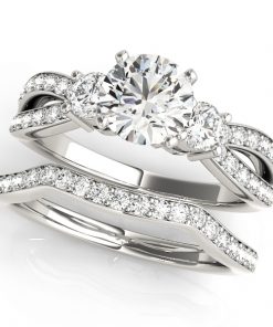 1.74ctw Three Stone Moissanite Engagement Ring #GTJ2017-round-fo-w | Gerry The Jeweler 1.74ctw Three Stone Moissanite Engagement Ring #GTJ2017-round-fo-w - Image 3