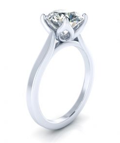 Alternative view of Custom Solitaire Moissanite Engagement Ring #GTJ3916-round-fo-w