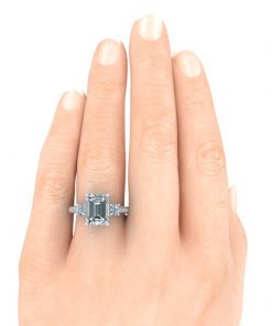 Alternative view of Radiant Cut Moissanite Engagement Ring #GTJ1155-radiant-fo-w