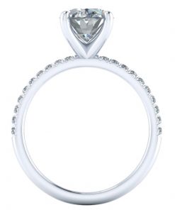 French Set Oval Moissanite Engagement Ring #GTJ3921-oval-fo-w - Image 4