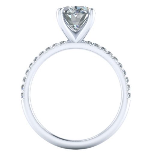 French Set Oval Moissanite Engagement Ring #GTJ3921-oval-fo-w - Image 4