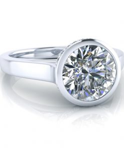 Bezel Set Moissanite Ring #GTJ3900-round-fo-w | Gerry The Jeweler Bezel Set Moissanite Ring #GTJ3900-round-fo-w - Image 4