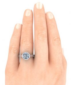 Bezel Set Moissanite Ring #GTJ3900-round-fo-w | Gerry The Jeweler Bezel Set Moissanite Ring #GTJ3900-round-fo-w - Image 5