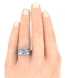 Bezel Set Moissanite Ring #GTJ3900-round-fo-w | Gerry The Jeweler Bezel Set Moissanite Ring #GTJ3900-round-fo-w - Image 8