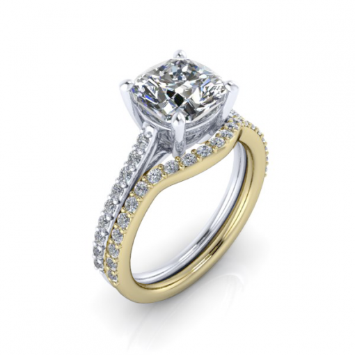 Custom Matching Wedding Band #GTJ1179-cushion-y-dwb