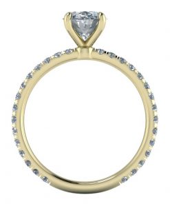 Yellow Gold Oval Moissanite Engagement Ring #GTJ3923-oval-fo-y | Gerry The Jeweler Yellow Gold Oval Moissanite Engagement Ring #GTJ3923-oval-fo-y - Image 3