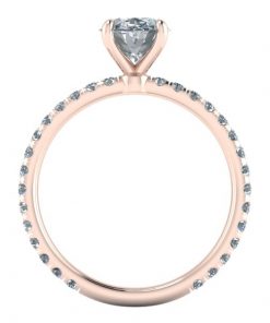Rose Gold Oval Moissanite Engagement Ring #GTJ3923-oval-fo-r - Image 3