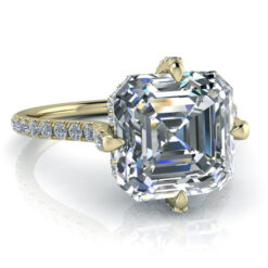 Asscher Cut Moissanite Engagement Ring #GTJ3926-asscher-fo-y - Image 4