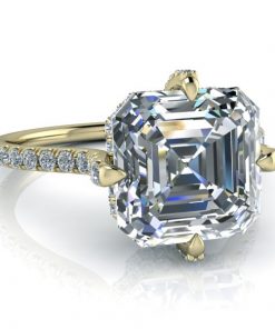 Asscher Cut Moissanite Engagement Ring #GTJ3926-asscher-fo-y - Image 4